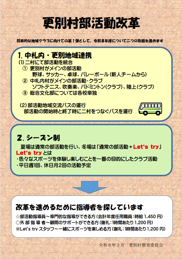 部活動地域展開に向けた具体的な取組み